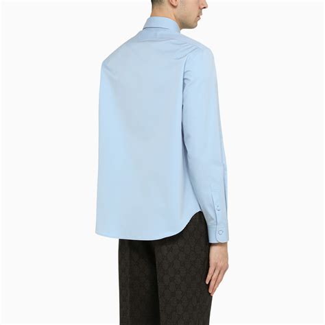 gucci sky blue shirt|gucci blue cotton shirt.